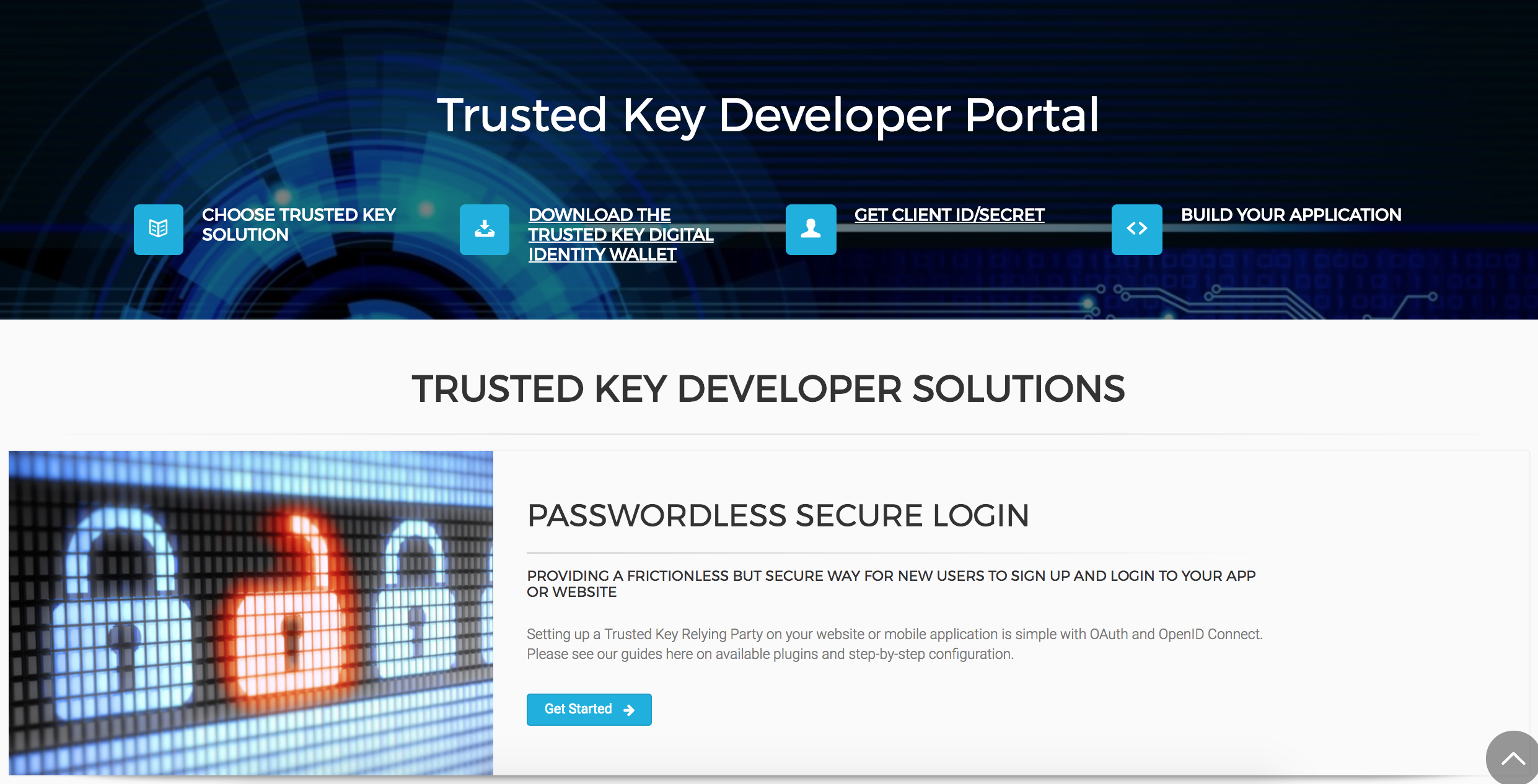Old landing page